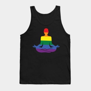 Yoga Pose Lotus with Gay FLAG Tank Top